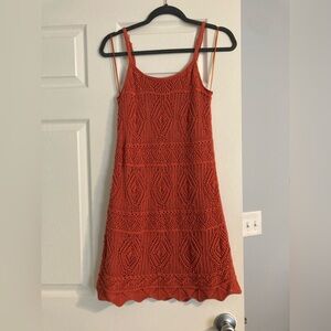 A New Day Terracotta Crochet Dress